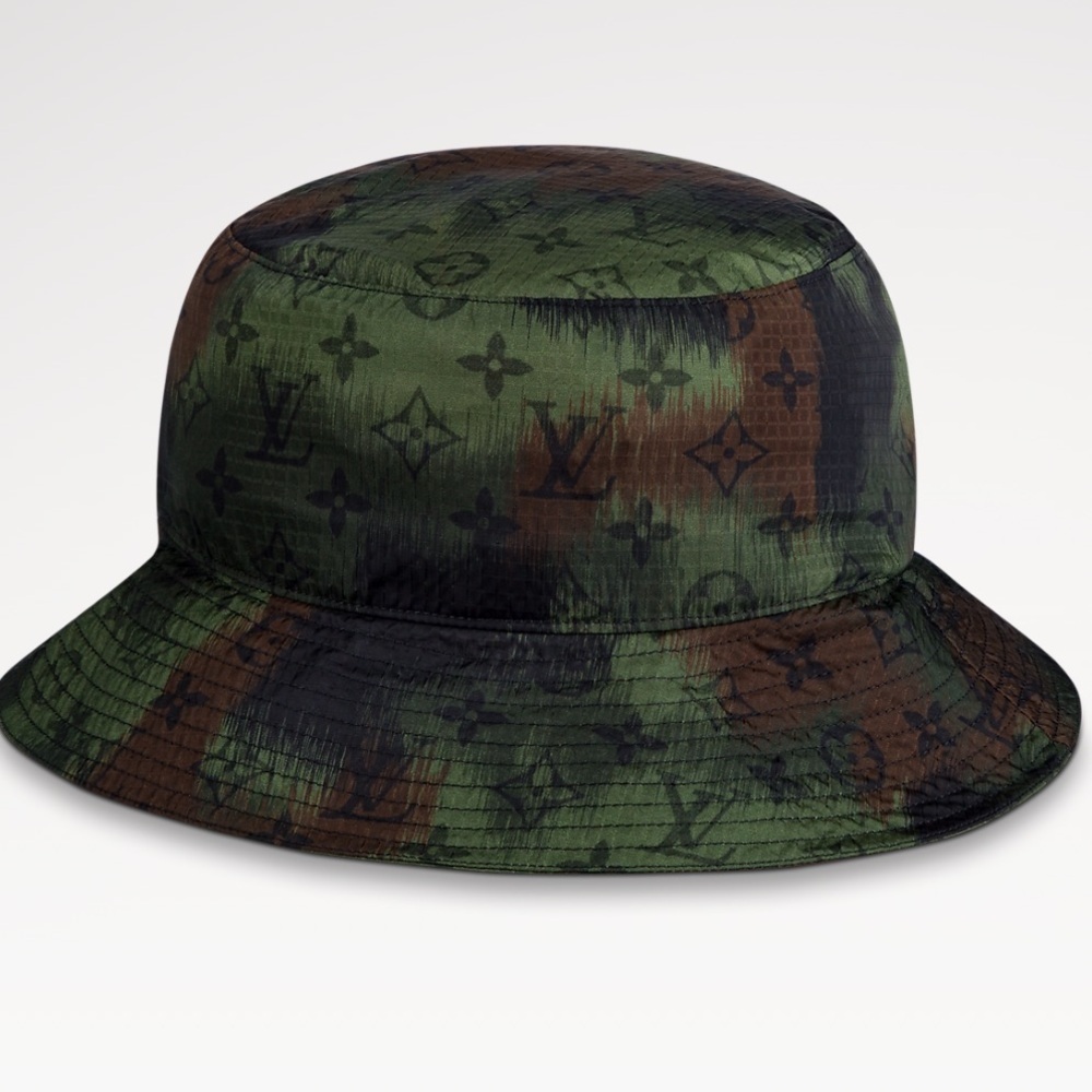 LV Louis Vuitton 2020 camouflage ikat sun hat green monogram tied - Picture 9 of 9